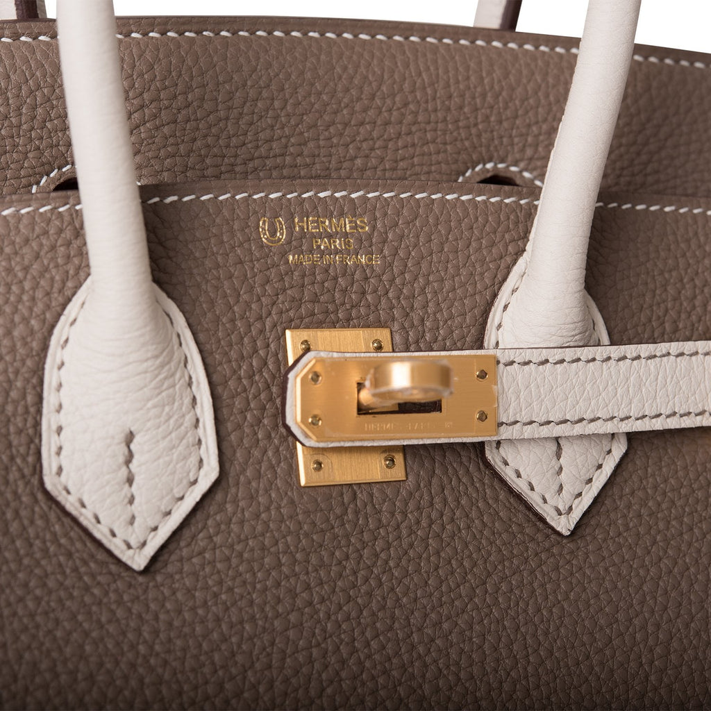 Hermes Craie + Etoupe HSS Epsom Birkin 25 Handbag