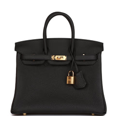 Hermès Birkin 25 Black Togo with Gold Hardware Bag For Sale at