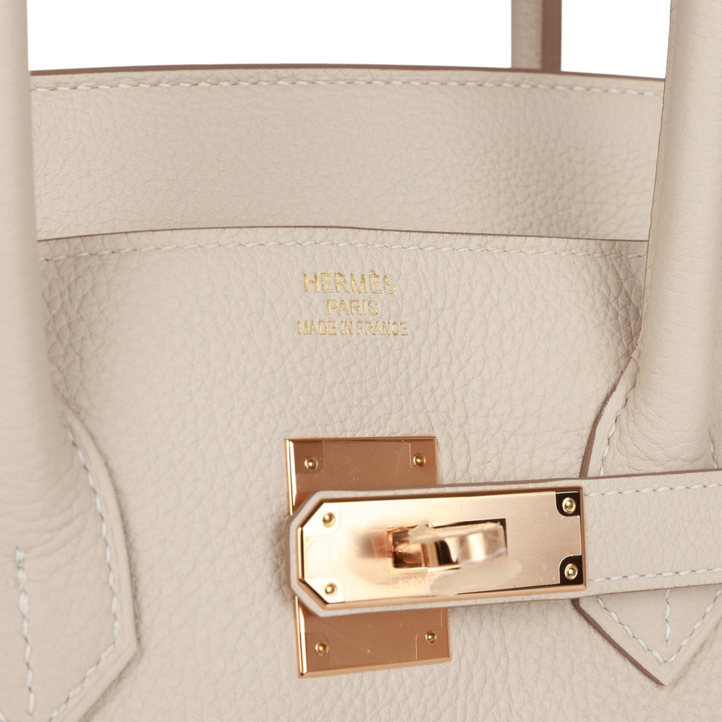 Hermes Birkin Bag 35cm Craie Off White Togo Rose Gold Hardware