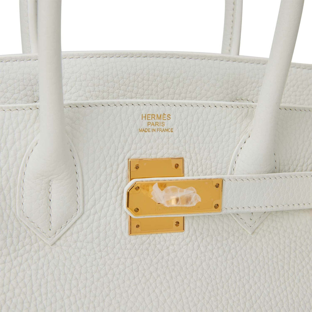 Hermes Personal Birkin bag 30 White/Black Clemence leather Silver hardware