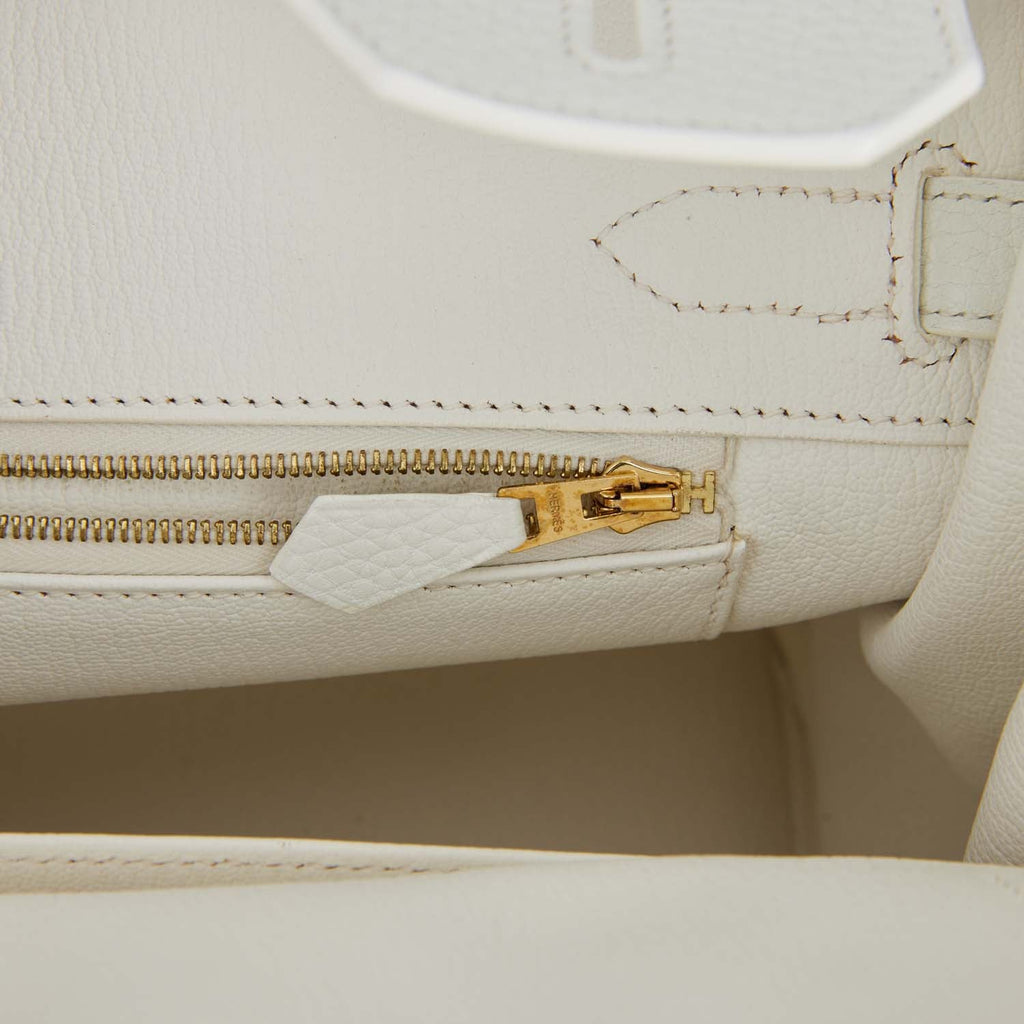 Hermes Birkin 30 Bag White Clemence Leather with Gold Hardware – Mightychic