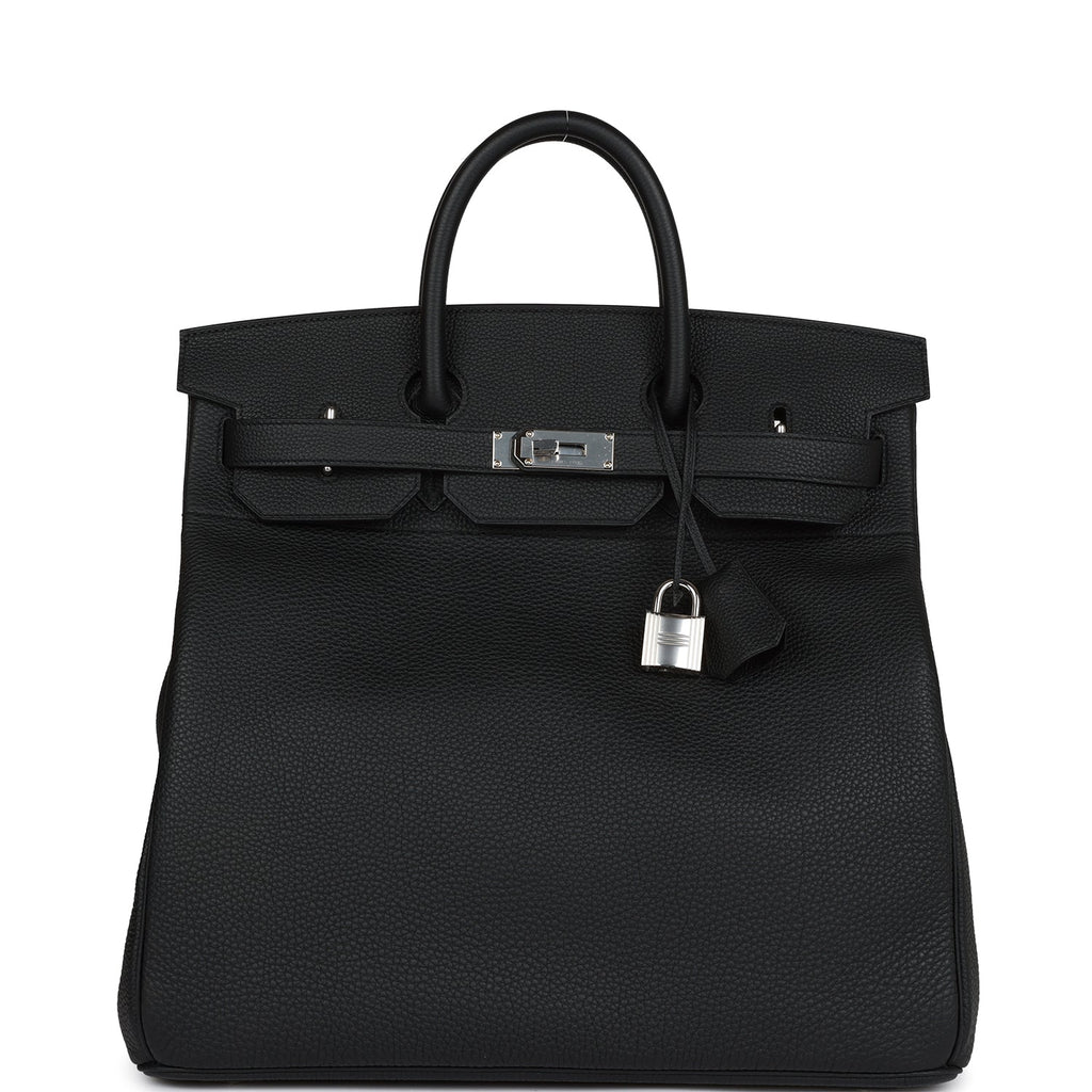 Hermes Hac Birkin 40 Bag Black Palladium Hardware Togo Leather