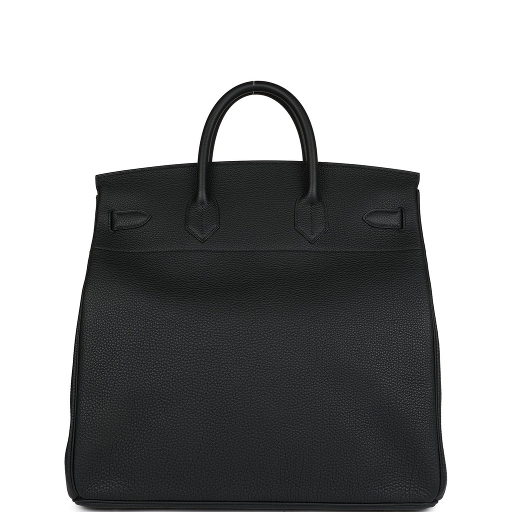 Hermes HAC Birkin 40 Handbag Black Clemence Leather Palladium Hardware