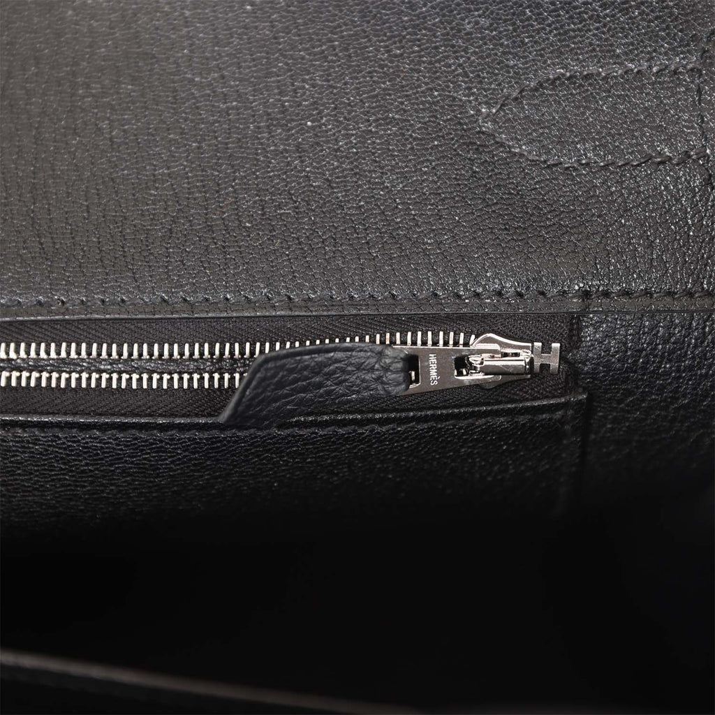 Sold at Auction: Hermès 35cm Black Calf Box Leather Birkin Bag with  Palladium Hardware C Square