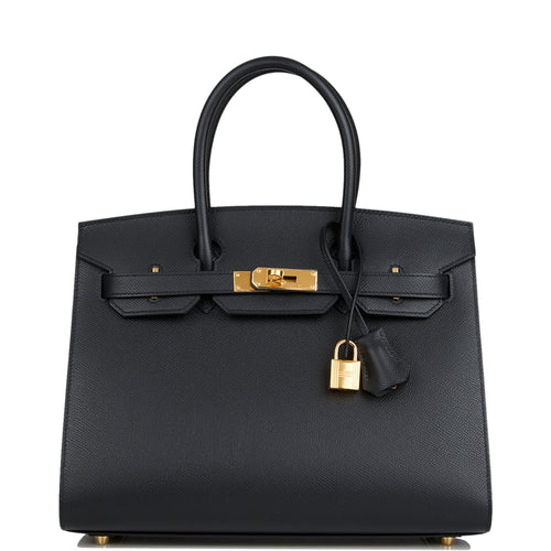 Hermes Birkin Sellier 30 Black Epsom Gold Hardware