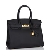 Hermes Birkin 30 Black Togo Gold Hardware