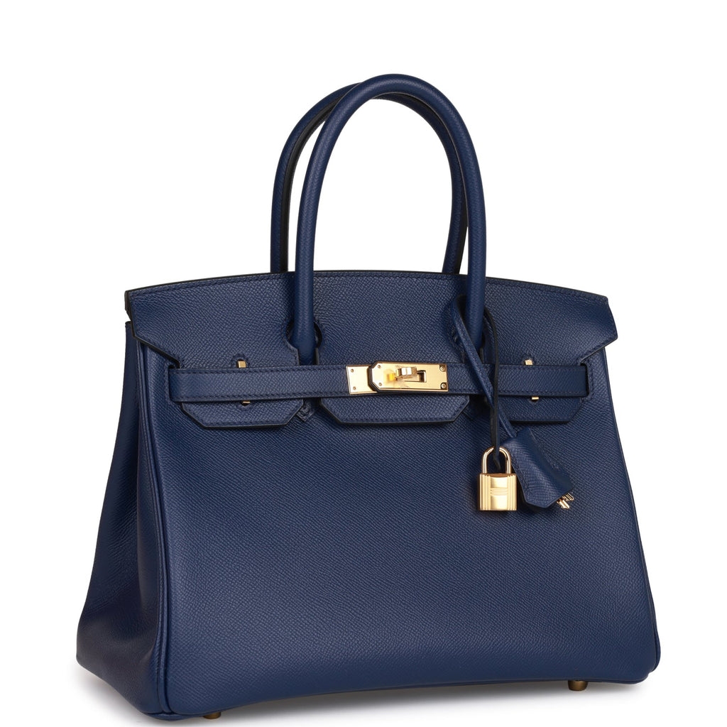 Hermes Birkin 30 Bleu Saphir Epsom Gold Hardware – Madison Avenue Couture