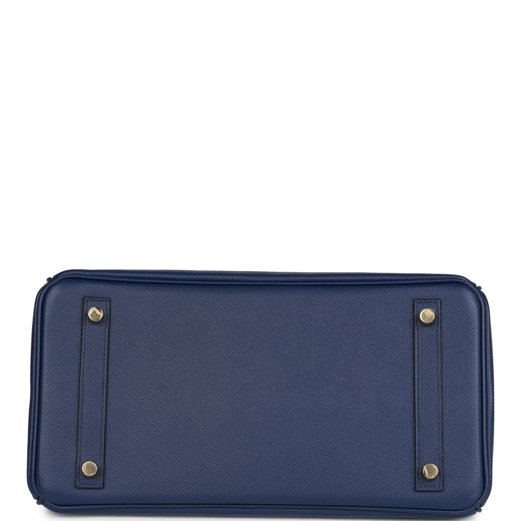Hermes Birkin 30 Bag Blue du Nord Gold Hardware Epsom Leather • MIGHTYCHIC  • 