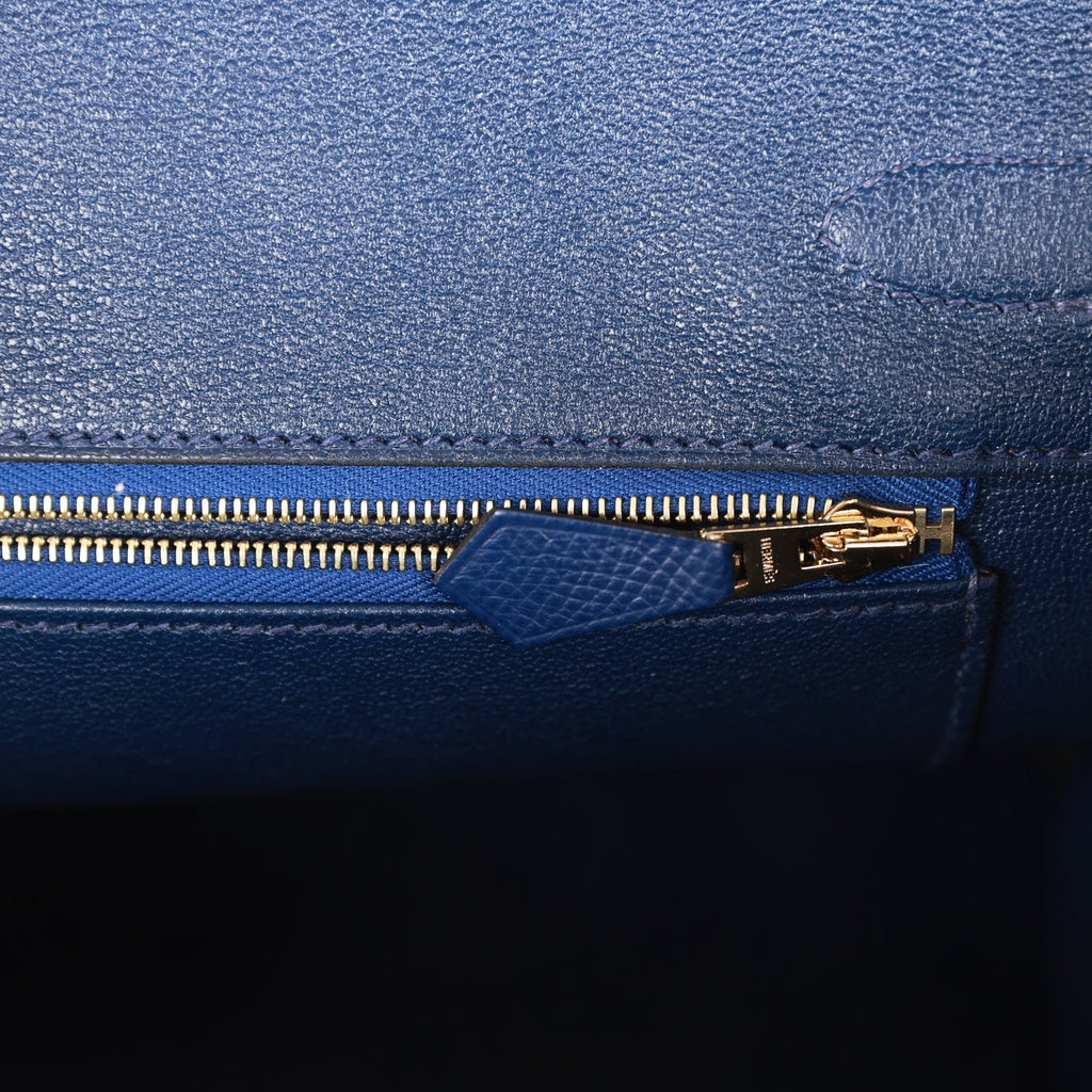 Hermès Birkin 30 Bleu Sapphire Niloticus Lisse with Gold Hardware