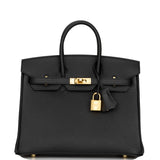 Hermes Birkin 25 Black Togo Gold Hardware