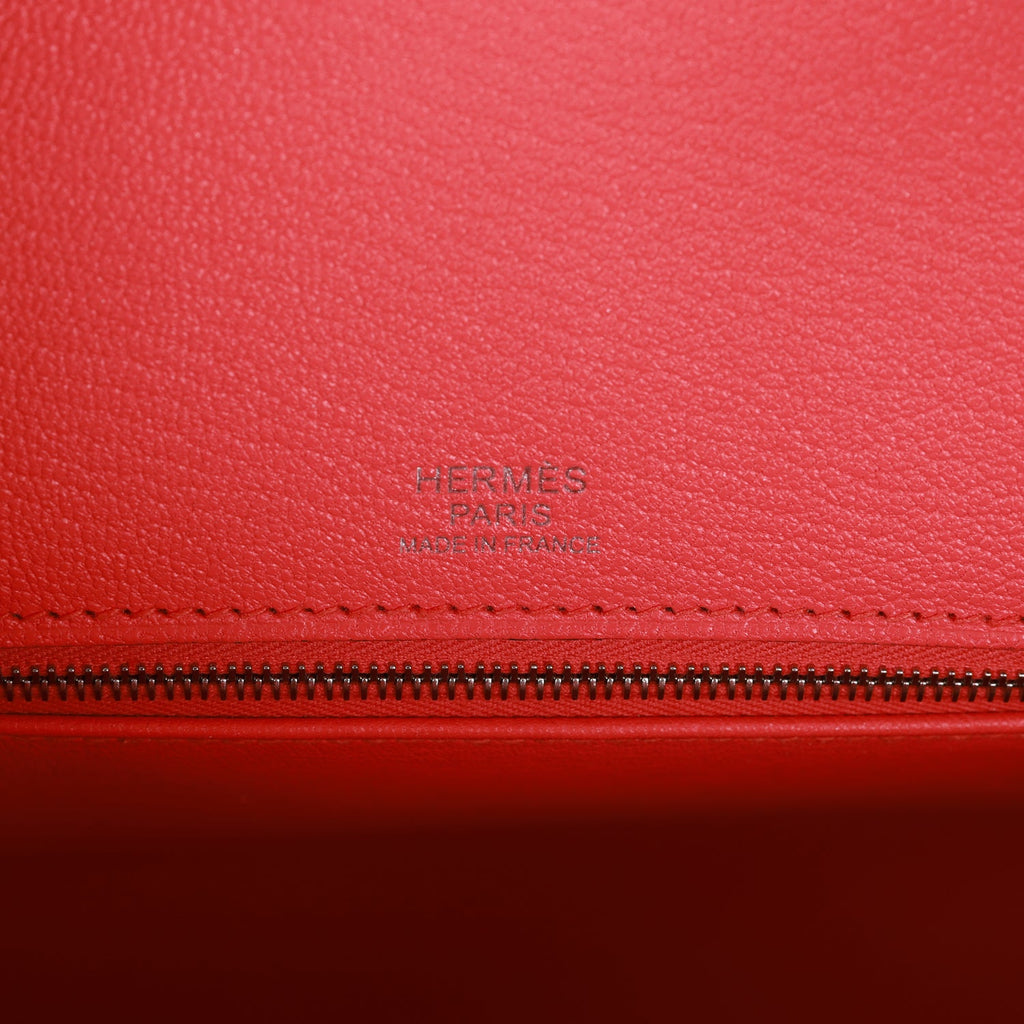 Pre-owned Hermes Casaque Birkin Sellier 30 Rouge Sellier and Bleu Indigo Epsom Palladium Hardware