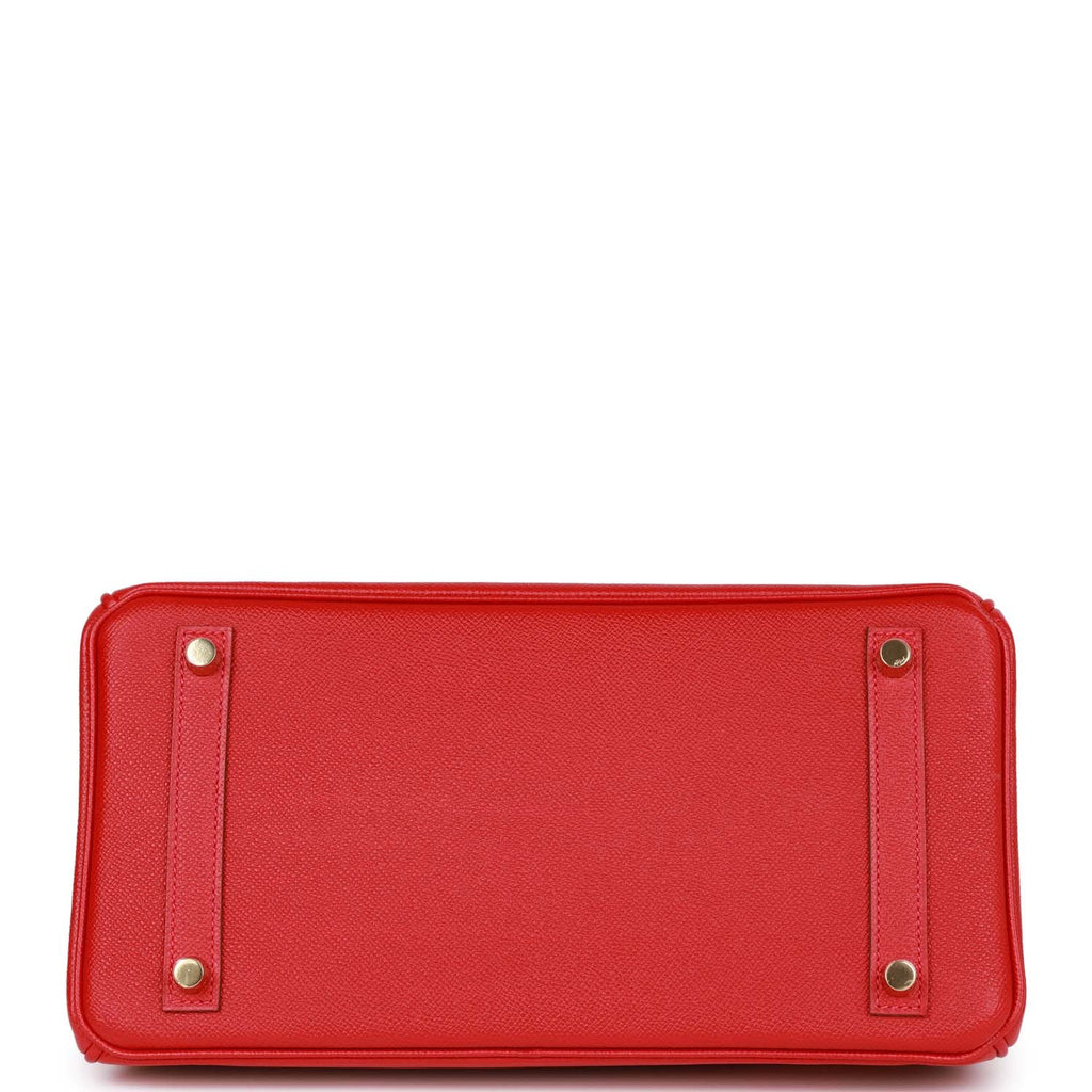Hermes Rouge Casaque 30cm Birkin Red Epsom Gold Hardware - Chicjoy