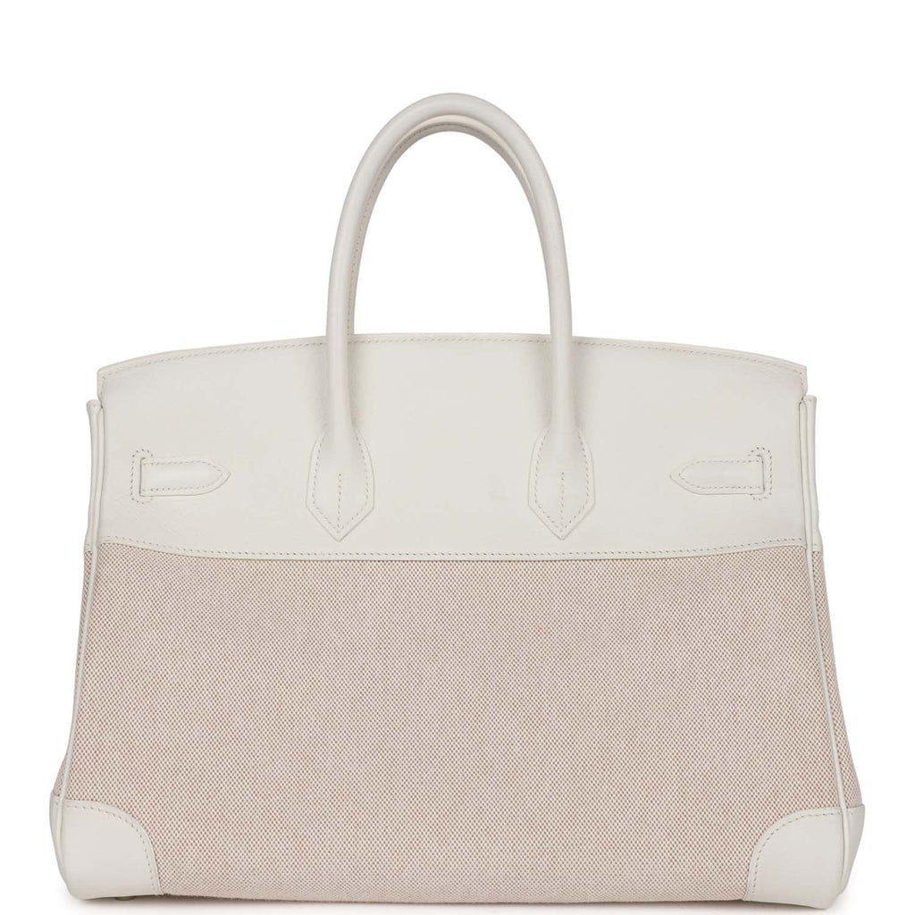 Hermes Birkin 35 Bag White Clemence Leather with Palladium