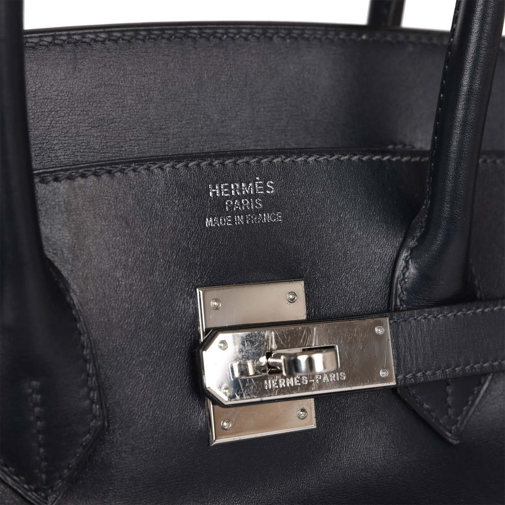 Hermes Birkin Handbag Bleu Lin Fjord with Palladium Hardware 30 at 1stDibs