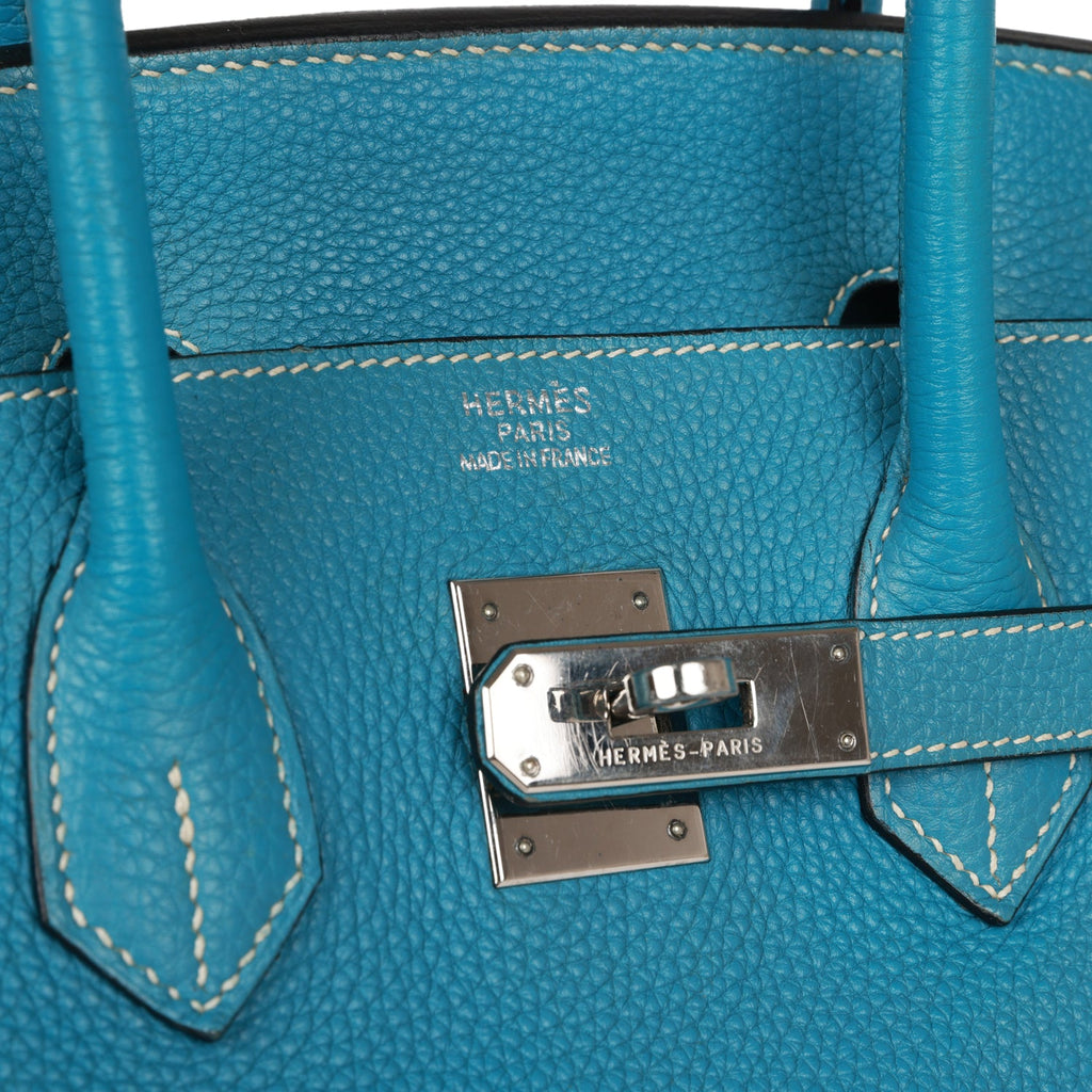 Hermès Birkin 32 HAC Denim & Blue Jean Gulliver Leather Palladium Hard