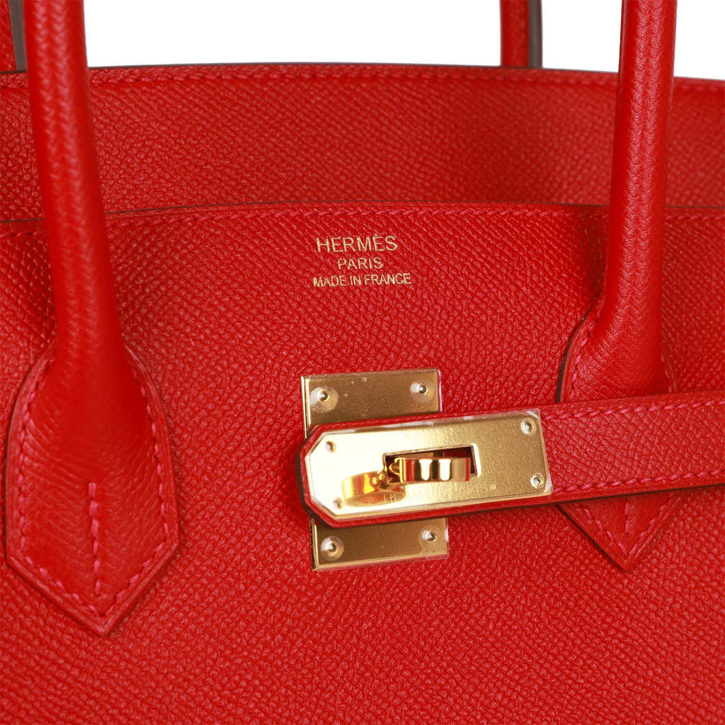 Hermes Birkin 35 Rouge Casaque Epsom Palladium Hardware #O