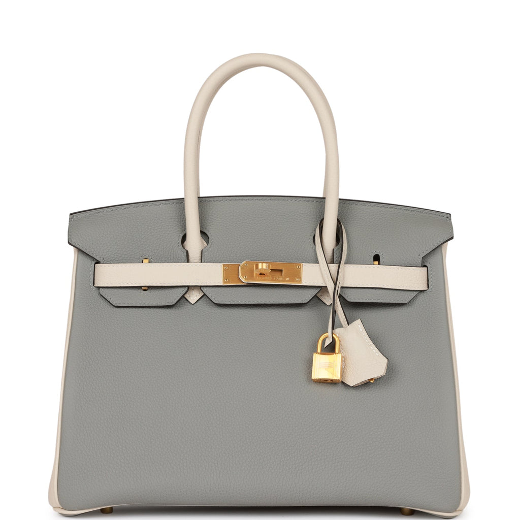 Hermès HSS Birkin 30 Seagull Grey Gris Mouette & Grape Raisin Togo with  Brushed Gold Hardware - Bags - Kabinet Privé