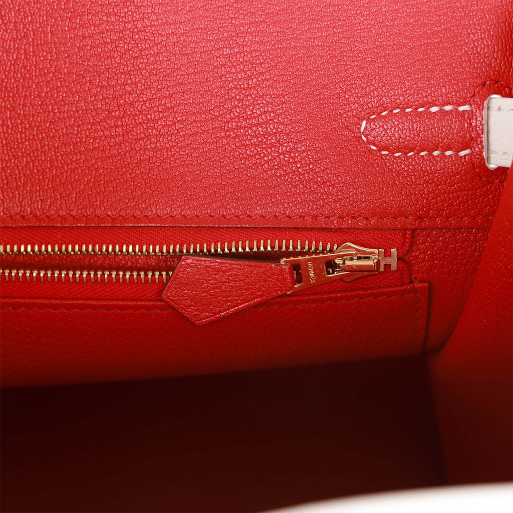 Hermès Hermes Rouge Casaque Swift Birkin 25 Phw Red ref.614183
