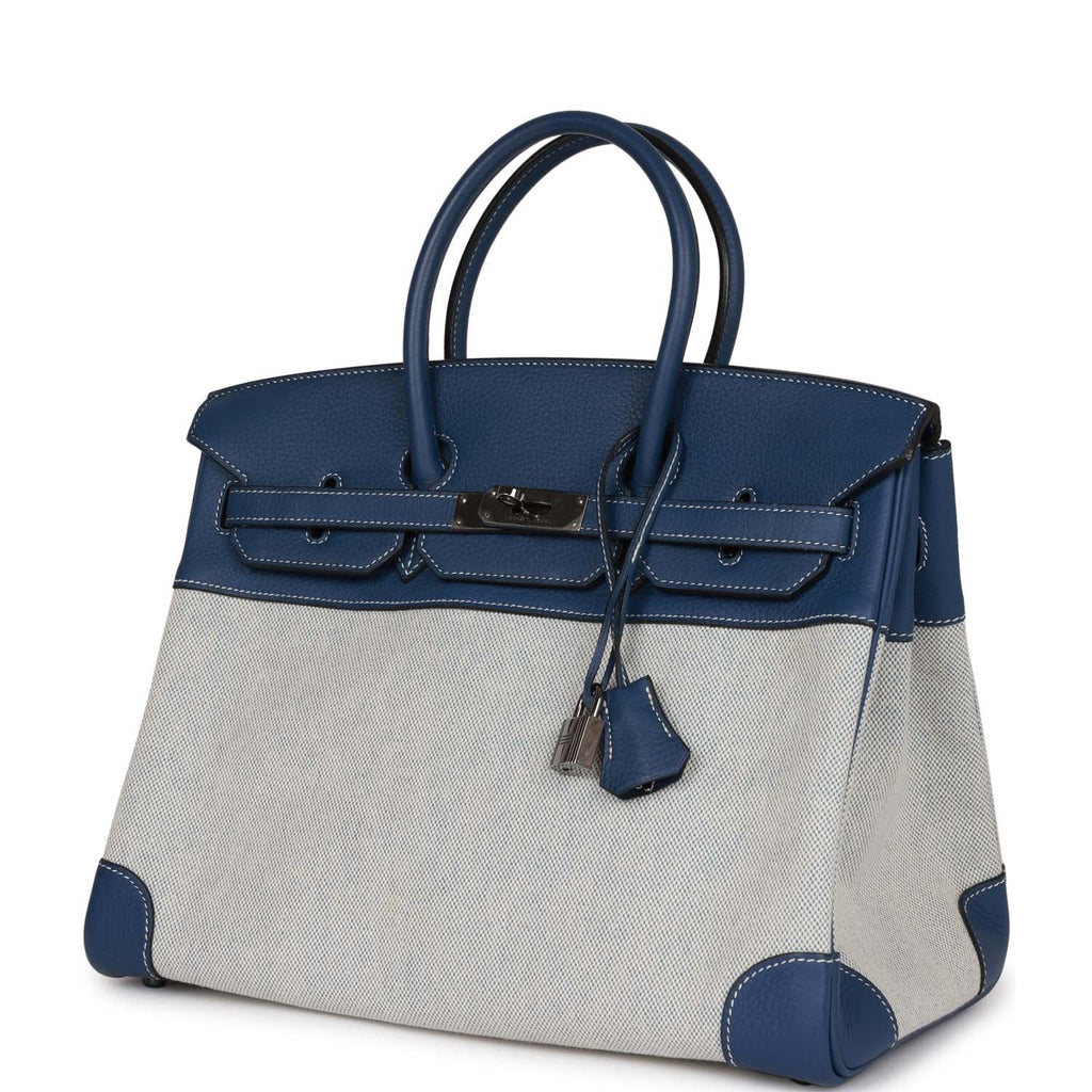 Hermes Birkin 35 Navy Blue Clemence Leather with Gold Hardware H