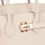 Hermes Birkin 25 Craie Togo Rose Gold Hardware