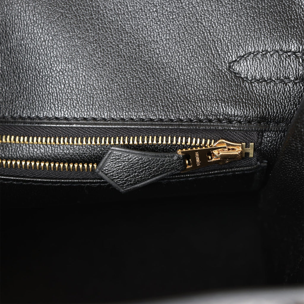 Hermes Birkin 25 Black Matte Alligator Bag Gold Hardware • MIGHTYCHIC • 