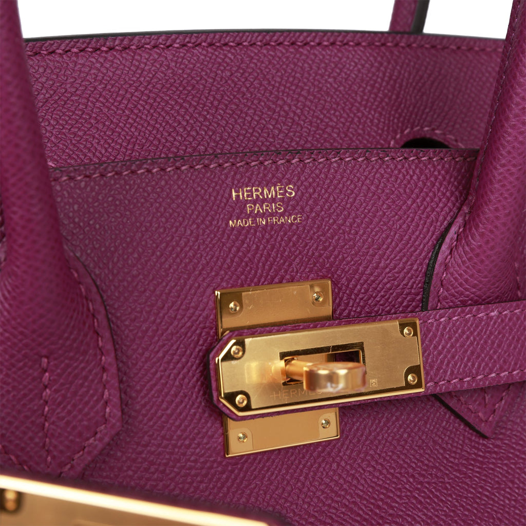 Hermes Birkin 30 Personal SPO Handbag Taurillon Maurice Anemone Grimmette A  Engraved Gold Hardware Hermes