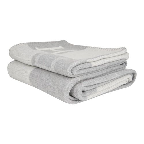 Hermes "Classic Avalon" Ecru and Gris Clair Blanket