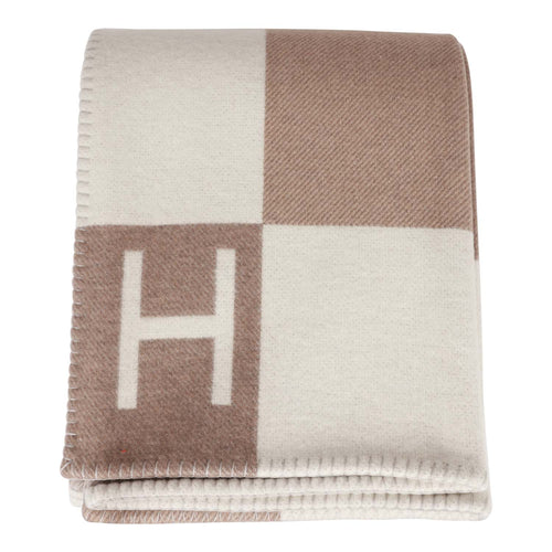Hermes "Avalon Vibration" Ecru and Natural Blanket