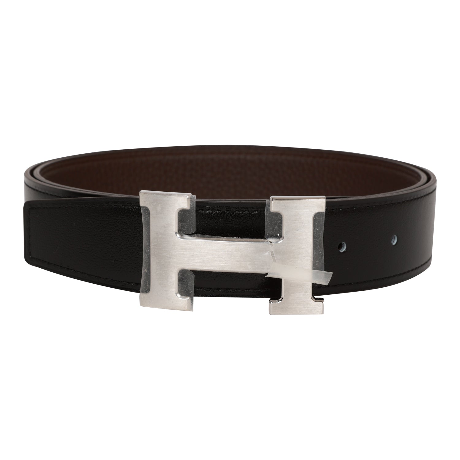 Hermes 32mm Black/Chocolate Constance H Belt 95cm Gris Moyen Buckle ...