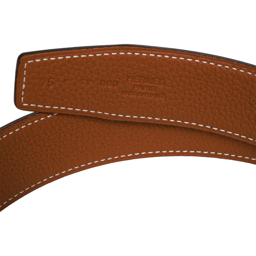 Authentic HERMES Constance Leather Belt Size 75cm 29.5" Black