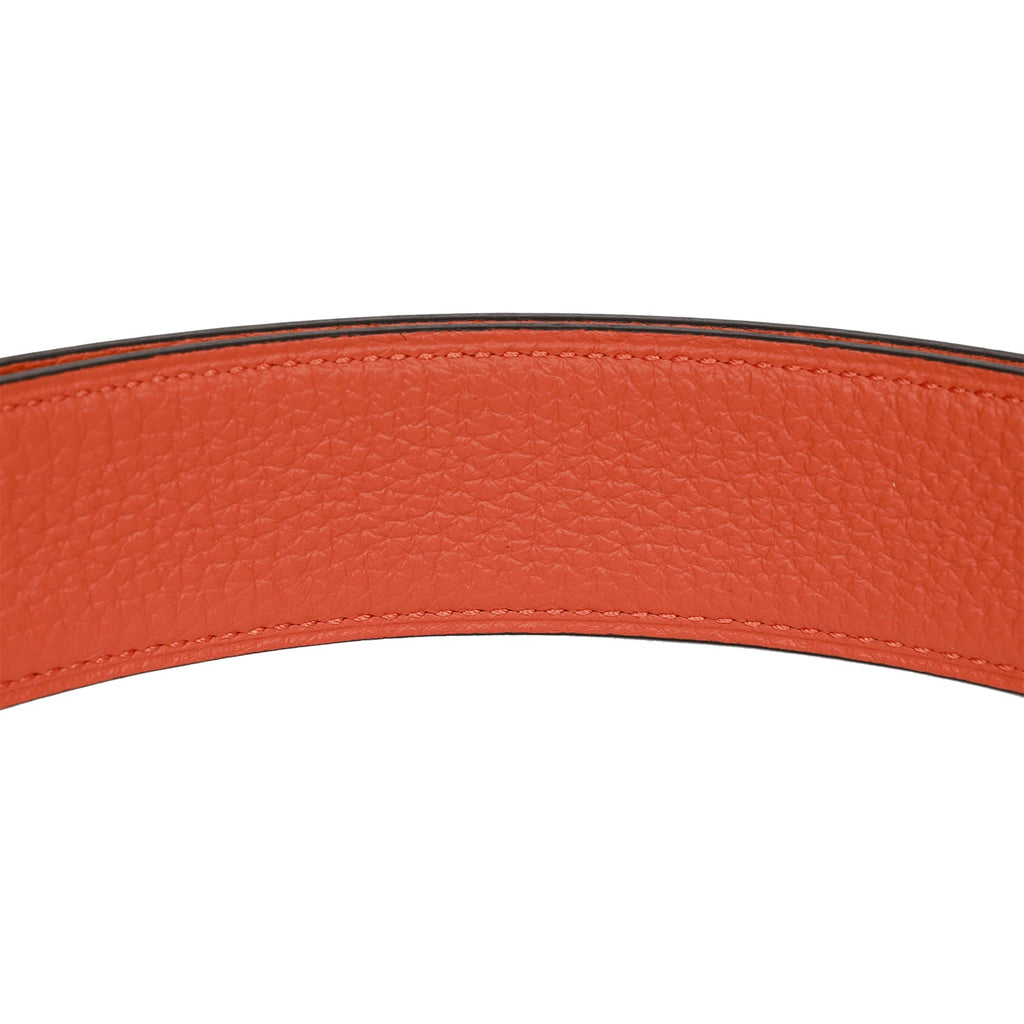 Hermes Constance Gold H belt buckle Reversible Orange Black