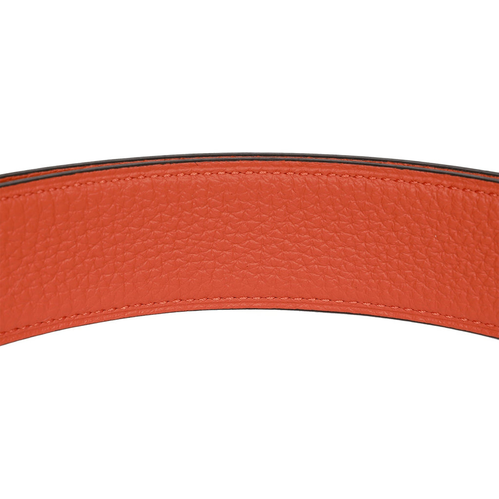 Belt Ceinture Hermes Femme Orange Hermes 32mm Reversible Black