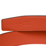 Hermes 32mm Reversible Black/Orange Constance H Belt 80cm Brushed Gold Buckle