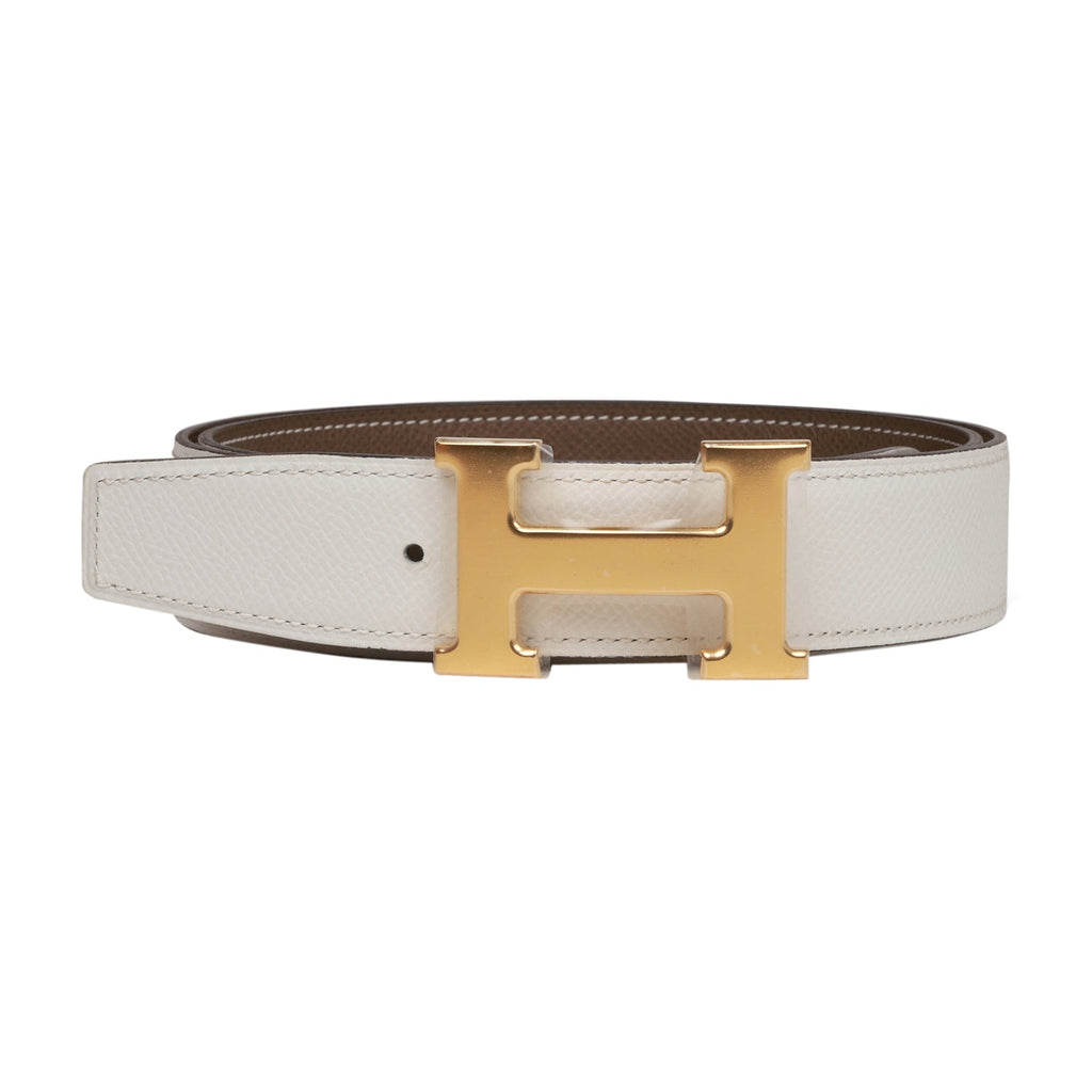 Hermes, Accessories, Hermes Hermes Constance Reversible Belt 38mm 5cm  Etoupe White H Buckle Gold