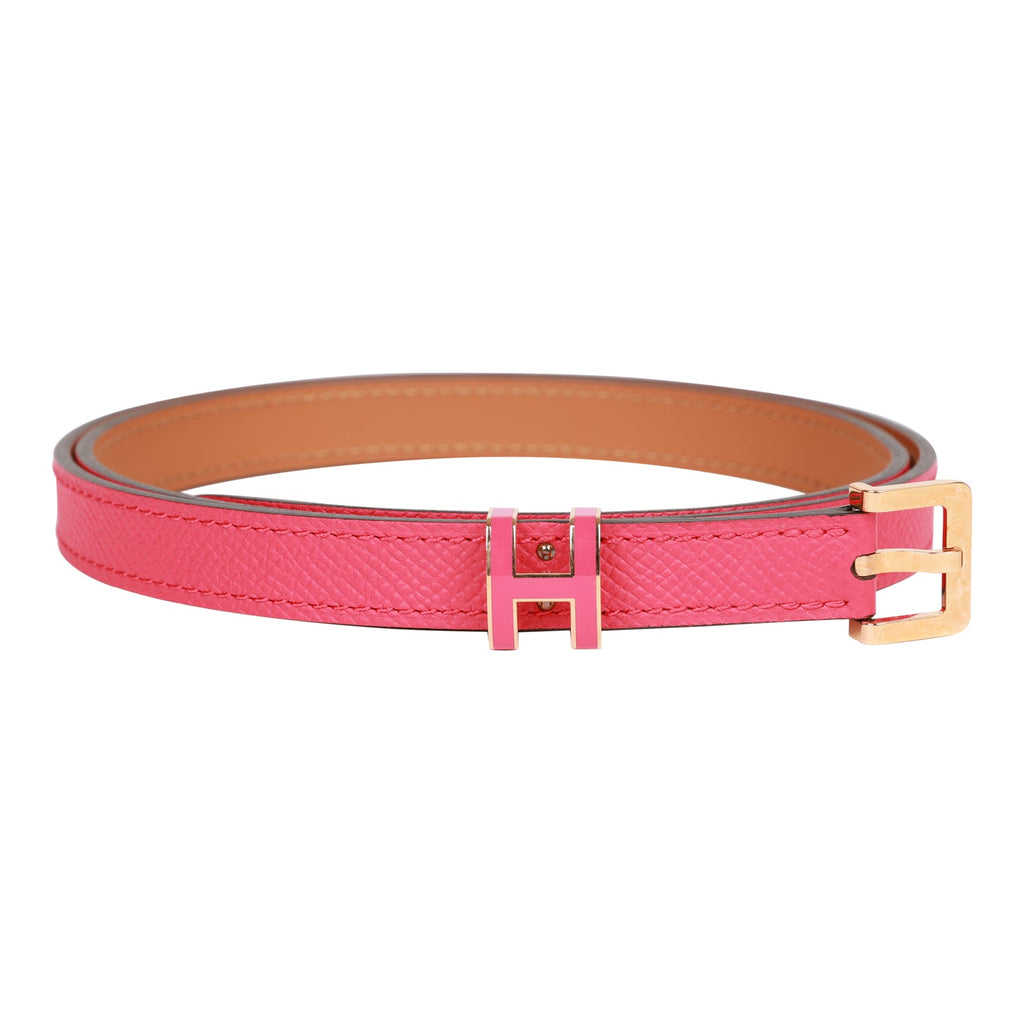 Hermes Orange/Rouge H Epsom Leather H Buckle Reversible Belt 85CM Hermes