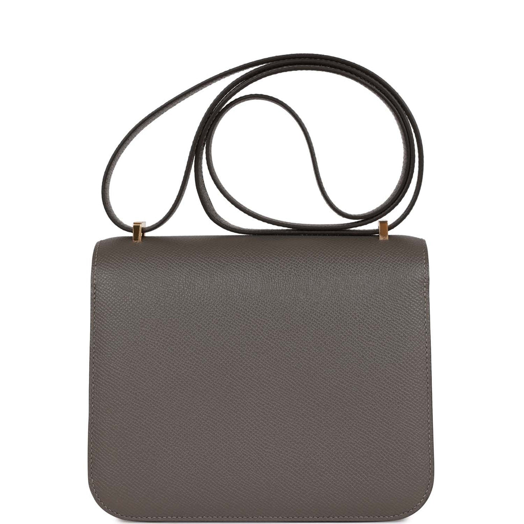 Hermes Constance Mini 18 Gris Asphalte Gray Epsom Handbag - MAISON de LUXE