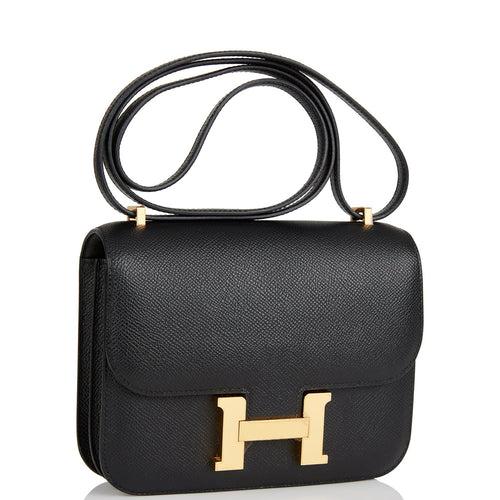 Hermes Constance 18 Black Epsom Gold Hardware