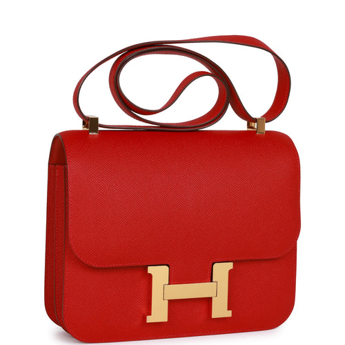 Hermes Small Bag or Clutch In Red Leather For Sale at 1stDibs