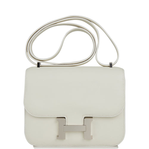 Hermes Constance 18 White Evercolor Palladium Hardware
