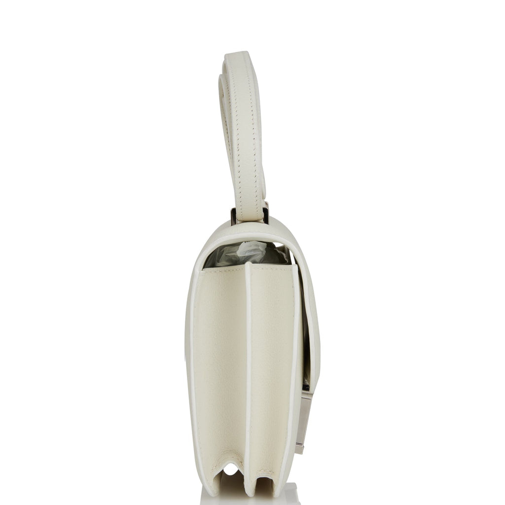 Hermès Evercolor Optique Enamel Mini Constance 18 - White Shoulder