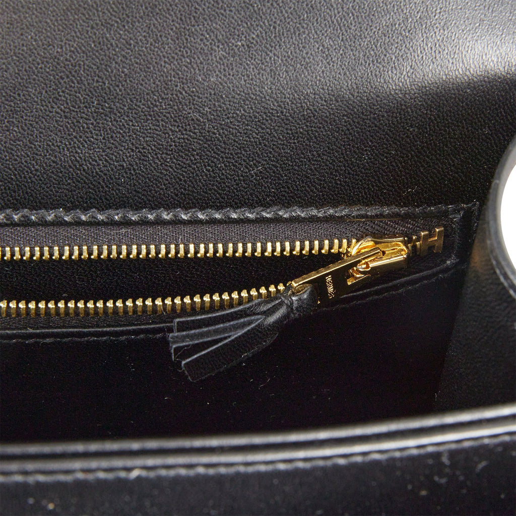 Hermès Black Lizard Constance 24 with Gold Hardware