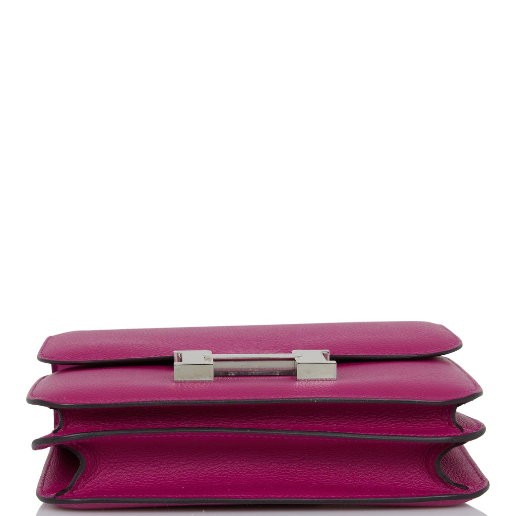 Hermès Constance Rose Jaipur Epsom Long Wallet Palladium Hardware, 2014 (Like New), Pink Womens Handbag