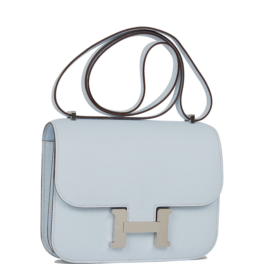 hermes_ginza_xiaoma: “🤩 Hermès SS2020 new color Blue Brume spotted on this  ✨Brand New✨ Constance Mini with Silver…”