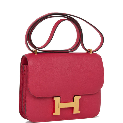 Hermès 24/24 35 Bordeaux & Rouge H Swift & Togo Gold Hardware