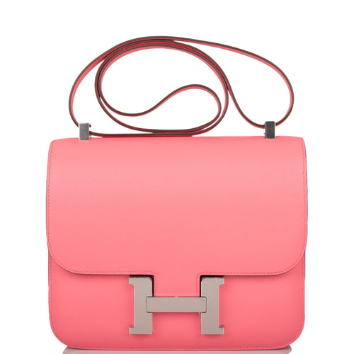 Hermes Constance 24 Rose D'Ete Evercolor Palladium Hardware