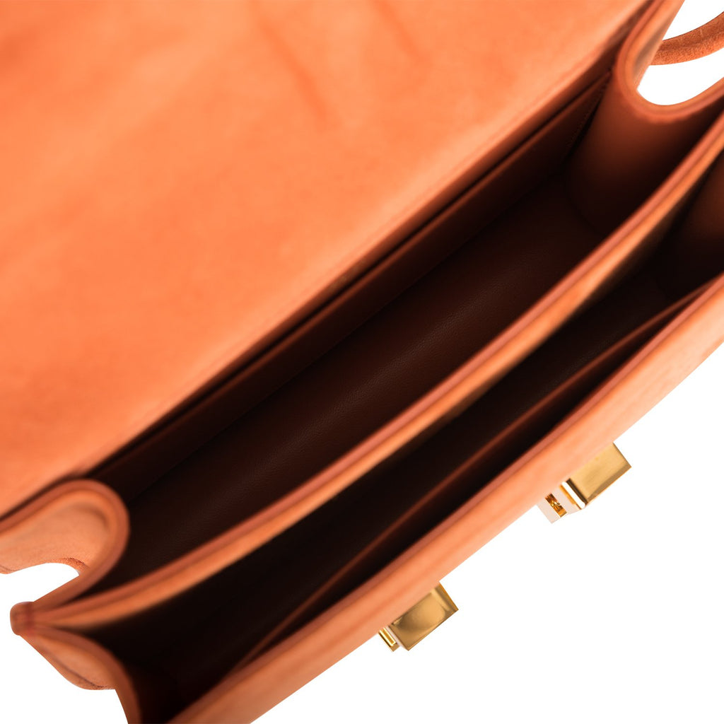 Hermes Paprika Doblis Mini Constance 18cm Gold Hardware