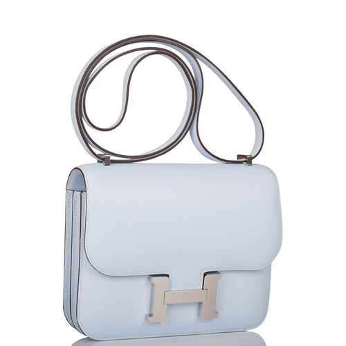 Hermes Constance 18 Bleu Brume Swift Palladium Hardware
