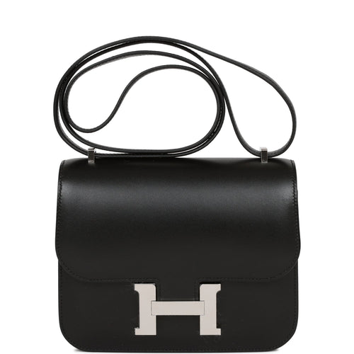 Hermes Constance 18 Black Tadelakt Palladium Hardware