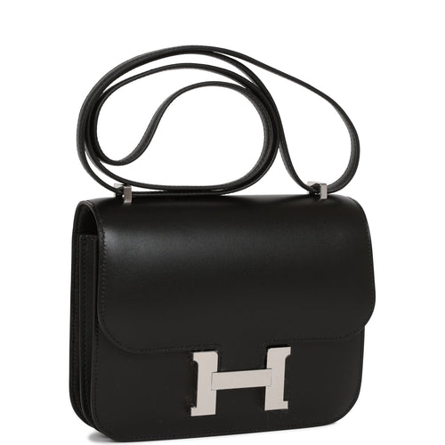 Hermes Constance 18 Black Tadelakt Palladium Hardware