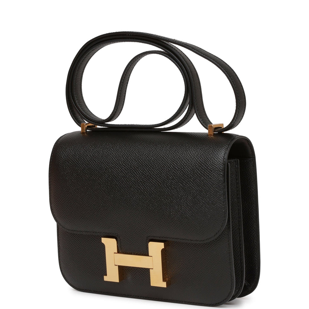 Hermes Constance Bag 18 Black Epsom Gold Hardware New w/ Box at 1stDibs